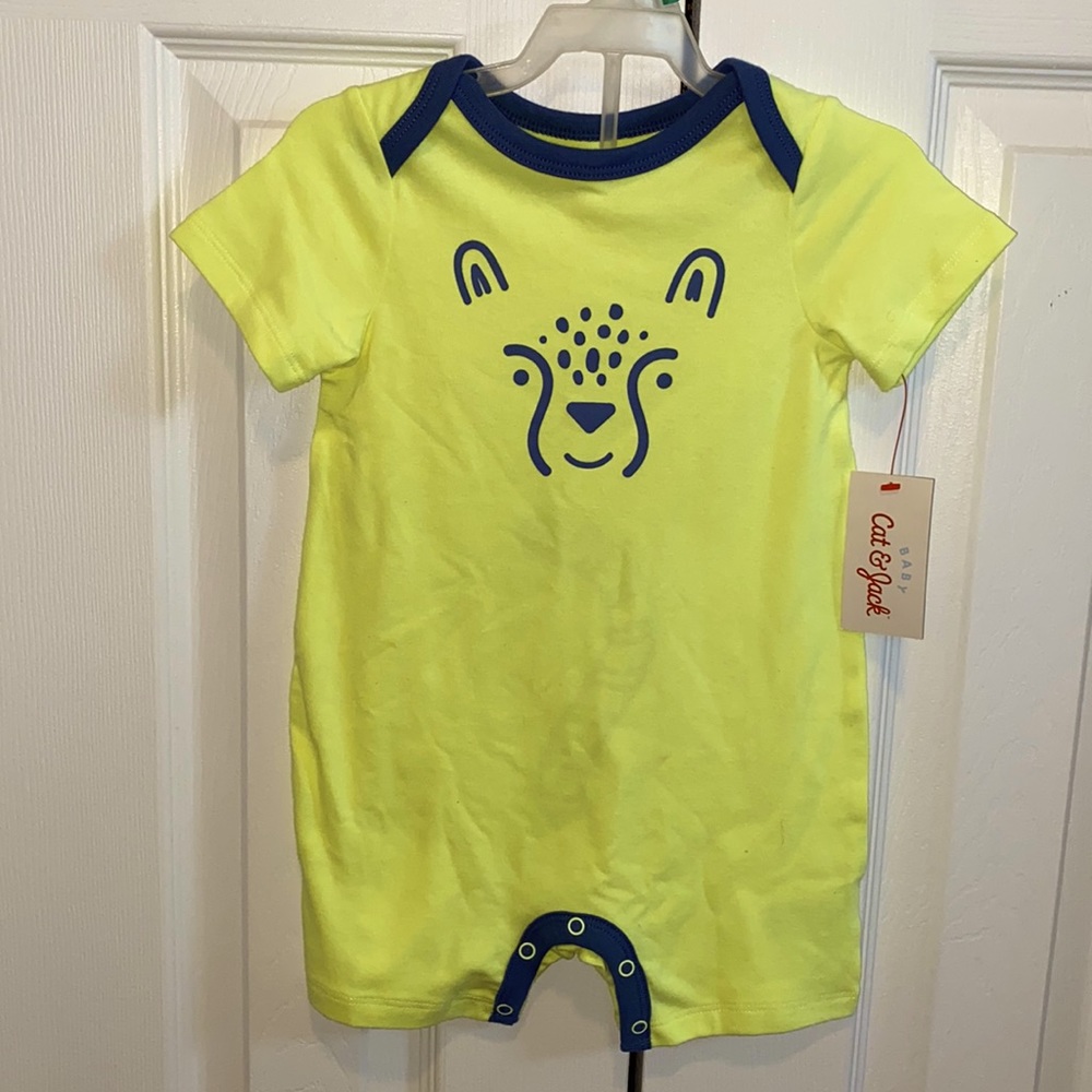 Cat & Jack Baby Neon Green Short Romper